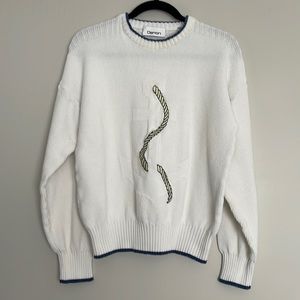 Vintage Damon Nautical Anchor Knit Mens Sweater Size L